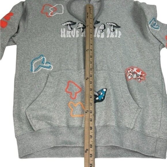Eighty Eight Men SZ S Jogger Hoodie Mushroom Sweatshirt "HAVE A NICE TRIP" Fairy - Picture 6 of 8
